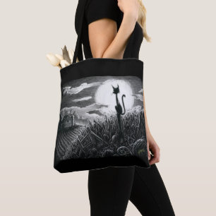 Boo Kitty im Mondlicht Tote Bag