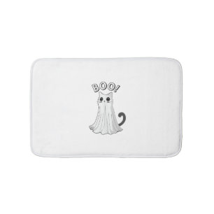 Boo Kitty Niedlich Ghost Cat Halloween Spooky Kitt Badematte