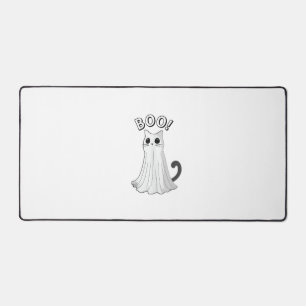 Boo Kitty Niedlich Ghost Cat Halloween Spooky Kitt Schreibtischunterlage