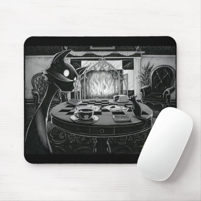 Boo Kitty Plays Karten Mouse Pad Mousepad (Mit Mouse)