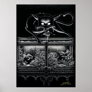 Boo Kitty rät das Aquarium Poster