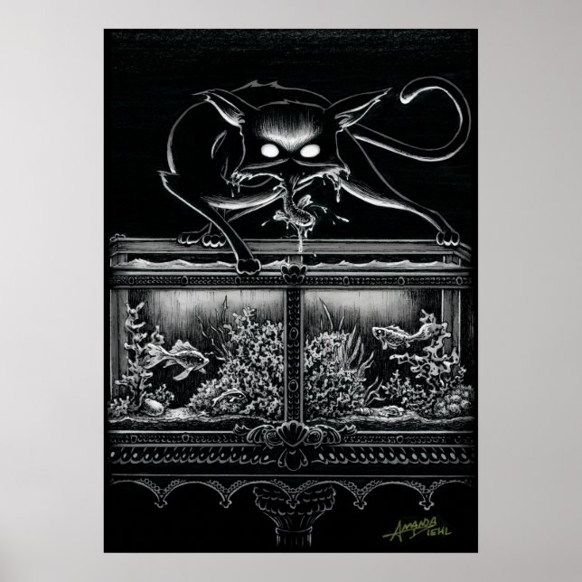 Boo Kitty rät das Aquarium Poster (Vorne)