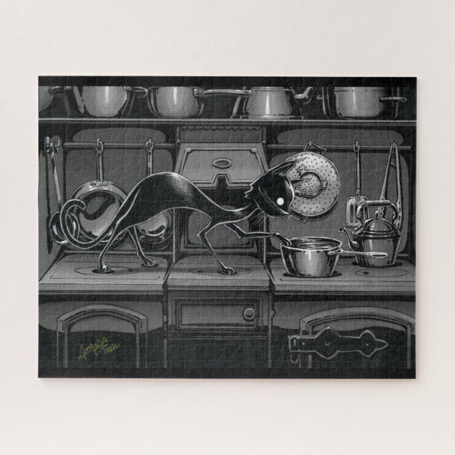 Boo Kitty sieht, was das Jigsaw Puzzle kocht (Horizontal)