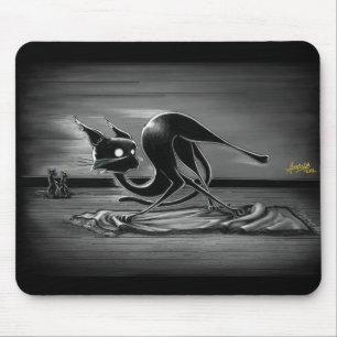 Boo Kitty Slides auf einem Rug Mouse Pad Mousepad