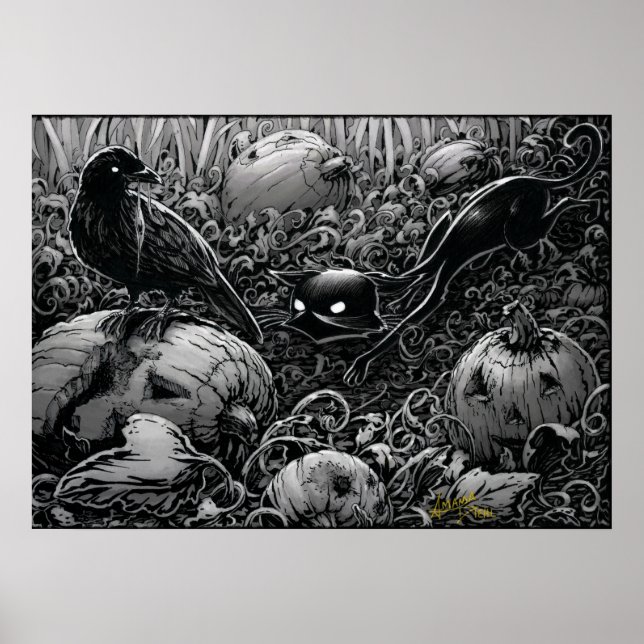 Boo Kitty stalks a Raven Poster (Vorne)