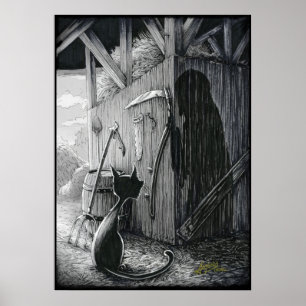 Boo Kitty Stares am Shadows Poster