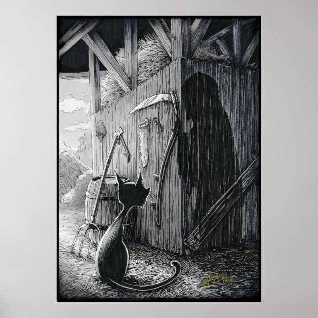 Boo Kitty Stares am Shadows Poster (Vorne)