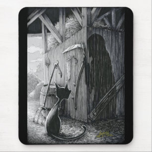 Boo Kitty Stares bei Shadows Mouse Pad Mousepad