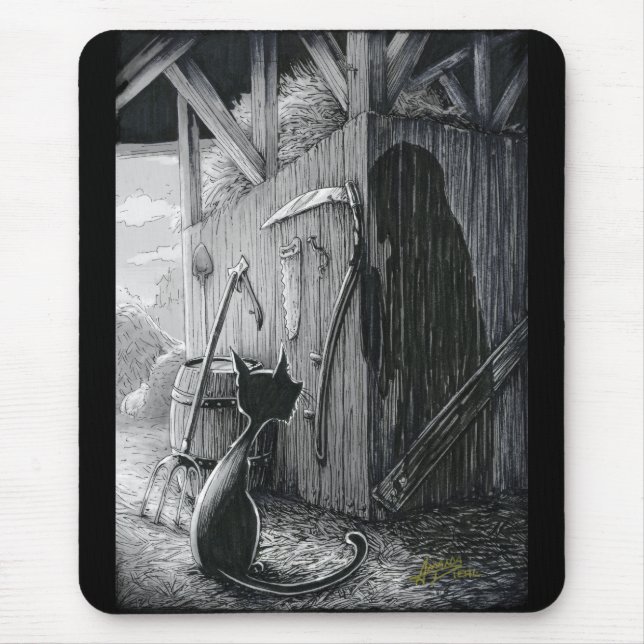 Boo Kitty Stares bei Shadows Mouse Pad Mousepad (Vorne)