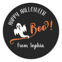 Boo Kleiner Geist Frohes Halloween Schwarz