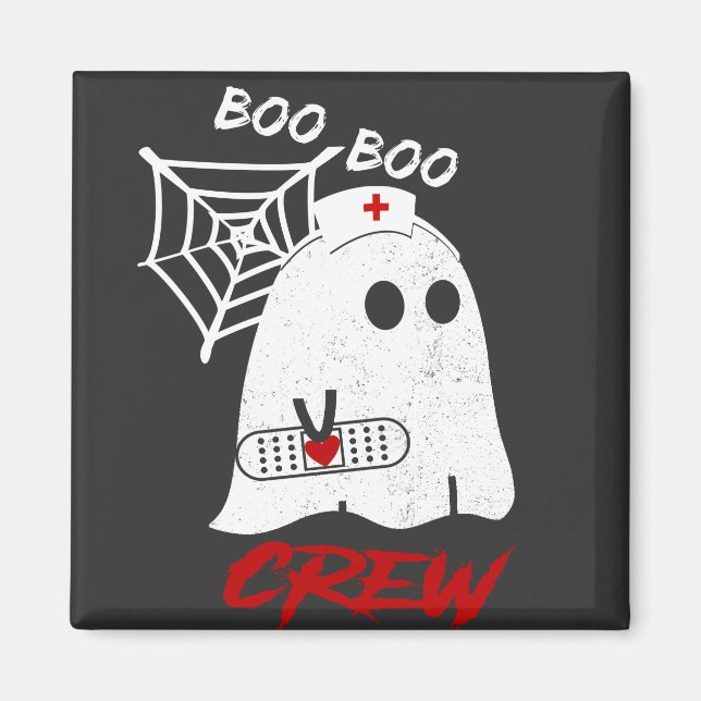 BOO Krankenschwester Crew Tee, lustige halloween K Magnet (Vorne)