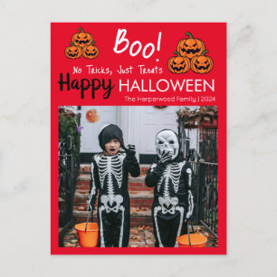 Boo Kürbis Jack-o-Laterne glückliches Halloween 1 Feiertagspostkarte