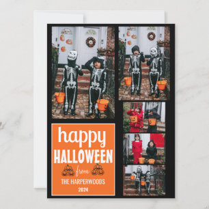 Boo Kürbis Jack-o-Laterne glückliches Halloween 5- Feiertagskarte