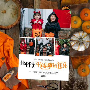Boo Kürbis Jack-o-Laterne Happy Halloween 4 Foto Feiertagskarte