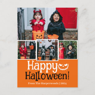 Boo Kürbis Jack-o-Laterne Happy Halloween 4 Foto Feiertagspostkarte