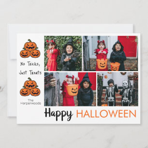 Boo-Kürbiskürbis-Jack-o-Laterne Halloween FotoColl Feiertagskarte