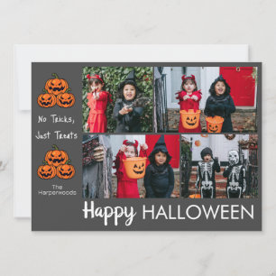 Boo-Kürbiskürbis-Jack-o-Laterne Halloween FotoColl Feiertagskarte