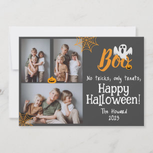 Boo-Kürbiskürbis-Jack-o-Laterne Halloween FotoColl Feiertagskarte