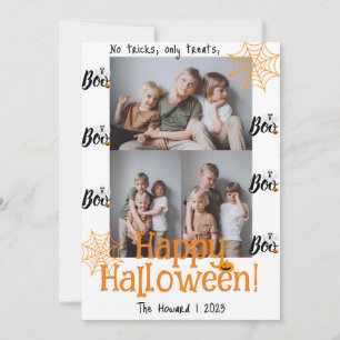 Boo-Kürbiskürbis-Jack-o-Laterne Halloween FotoColl Feiertagskarte