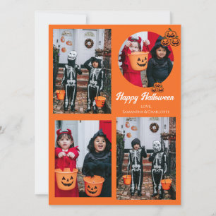 Boo-Kürbiskürbis-Jack-o-Laterne Halloween FotoColl Feiertagskarte