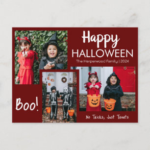 Boo-Kürbiskürbis-Jack-o-Laterne Halloween FotoColl Feiertagspostkarte