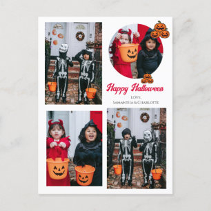 Boo-Kürbiskürbis-Jack-o-Laterne Halloween FotoColl Feiertagspostkarte
