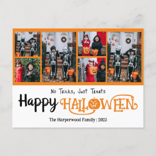 Boo-Kürbiskürbis-Jack-o-Laterne Halloween FotoColl Feiertagspostkarte