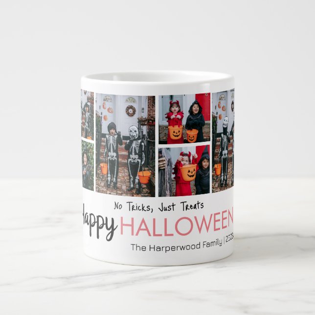 Boo-Kürbiskürbis-Jack-o-Laterne Halloween FotoColl Jumbo-Tasse (Vorderseite)