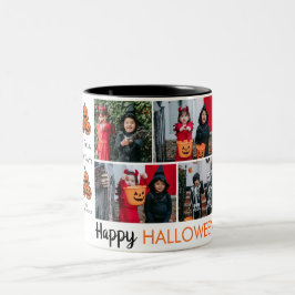 Boo-Kürbiskürbis-Jack-o-Laterne Halloween FotoColl Zweifarbige Tasse