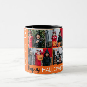 Boo-Kürbiskürbis-Jack-o-Laterne Halloween FotoColl Zweifarbige Tasse