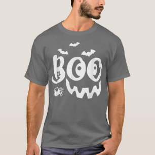 Boo Lazy Halloween Costume Scary Creepy Ghost Bats T-Shirt