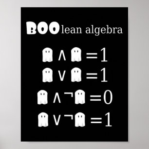 Boo-lean Algebra Halloween Mathe Poster