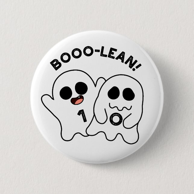 Boo-lean Funny Computer Ghost Boolean Pun Button (Vorderseite)