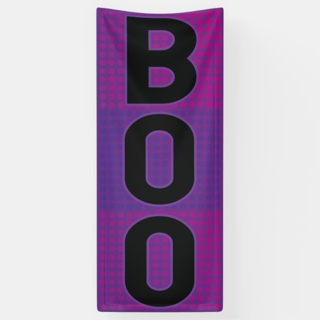 Boo-lila Polka-Punkt Halloween Banner (Vertikal)