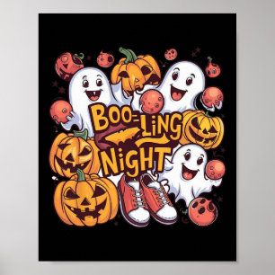 Boo-ling Nacht -lustige Halloween-Grafik Gruselig  Poster