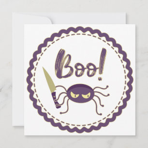 Boo lustige Halloween-Spielmesser-Hand Einladung