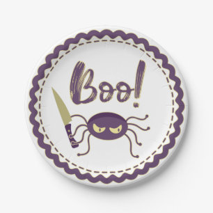 Boo lustige Halloween-Spielmesser-Hand Pappteller