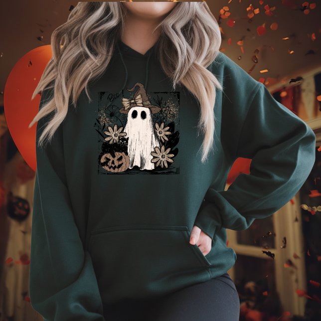 Boo Magic Vibes Boho Floral Geist  Hoodie (Von Creator hochgeladen)