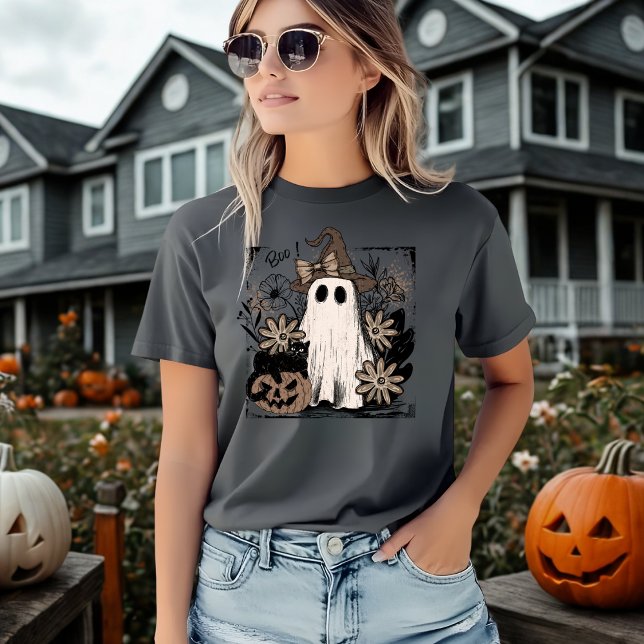 Boo Magic Vibes Boho Floral Geist T-Shirt (Von Creator hochgeladen)