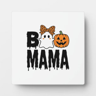 Boo Mama Halloween-Geist-Kürbis-Bogen-Design Fotoplatte