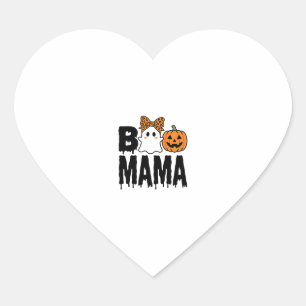 Boo Mama Halloween-Geist-Kürbis-Bogen-Design Herz-Aufkleber