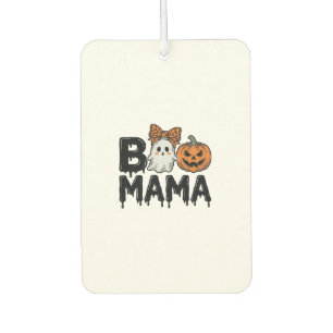 Boo Mama Halloween-Geist-Kürbis-Mama-Shirt-Design_ Autolufterfrischer