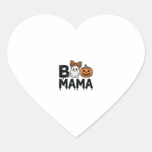 Boo Mama Halloween-Geist-Kürbis-Mama-Shirt-Design_ Herz-Aufkleber