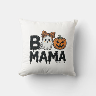 Boo Mama Halloween-Geist-Kürbis-Mutter-Shirt-Desig Kissen