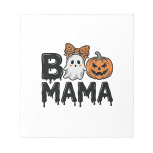 Boo Mama Halloween-Geist-Kürbis-Mutter-Shirt-Desig Notizblock