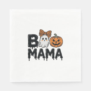 Boo Mama Halloween-Geist-Kürbis-Mutter-Shirt-Desig Serviette