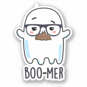 Boo-mer Niedlicher Ghost Pun im Mittelalter Aufkleber