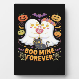 Boo Mine Forever Niedlich Ghosts Black Cat Liebe H Fotoplatte