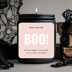 BOO! Minimalistisches Halloween-Label   Custom Quadratischer Aufkleber