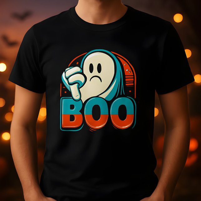Boo missbilligt Grumpy Halloween Ghost-Design T-Shirt (Von Creator hochgeladen)